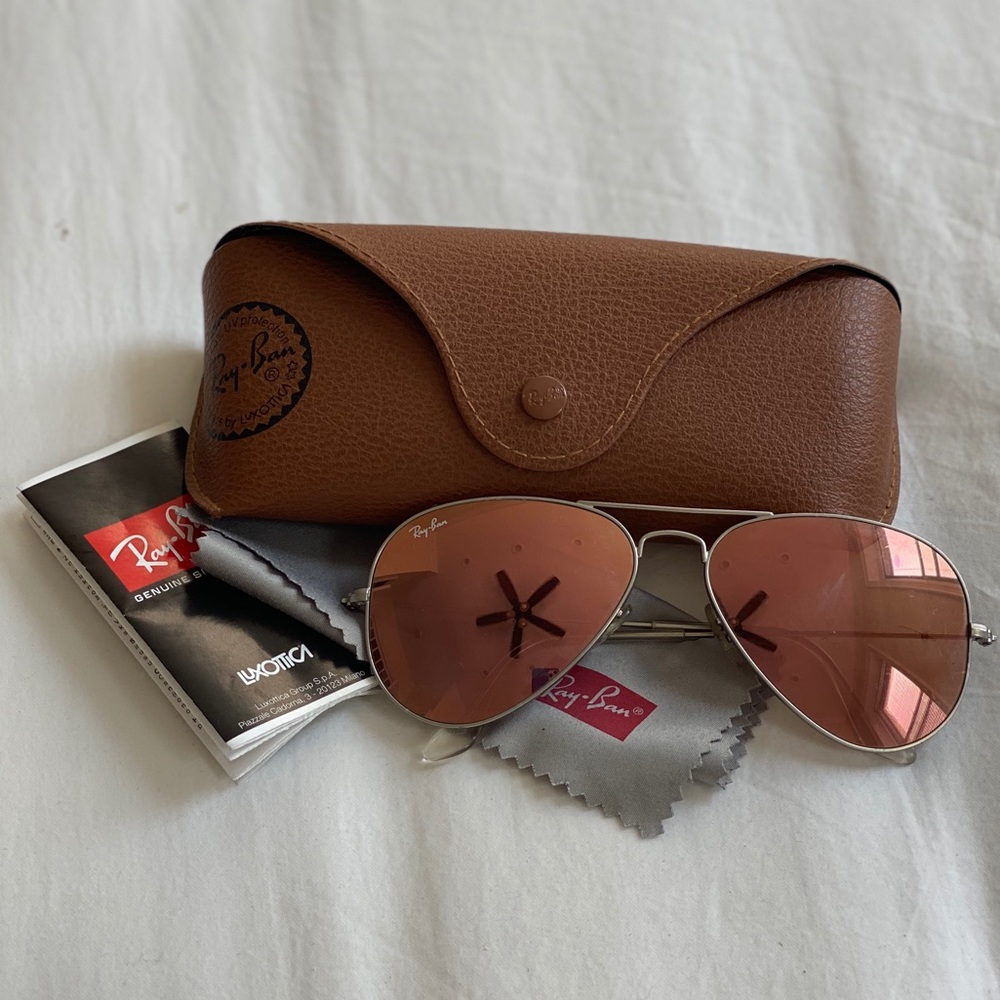 Ray Ban pink mirrored sunglasses